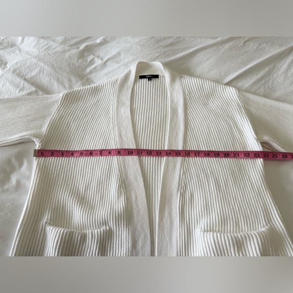 Quince | Women’s M | White Cardigan Sweater Ribbed Knit Open Front Cotton - Picture 5 of 8